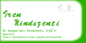 iren mindszenti business card